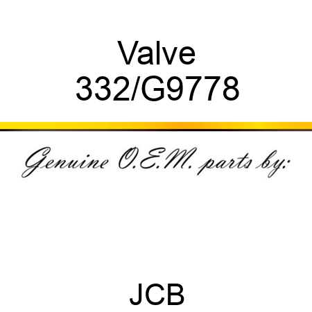 Valve 332/G9778