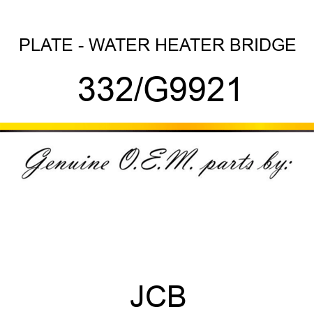 PLATE - WATER HEATER BRIDGE 332/G9921