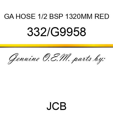 GA HOSE 1/2 BSP 1320MM RED 332/G9958