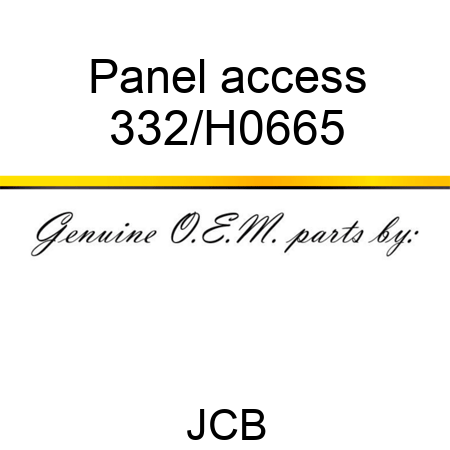 Panel access 332/H0665