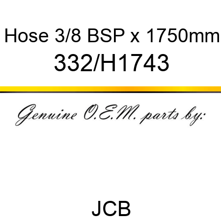 Hose 3/8 BSP x 1750mm 332/H1743