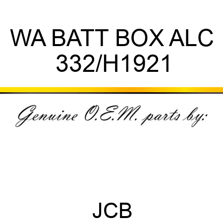 WA BATT BOX ALC 332/H1921