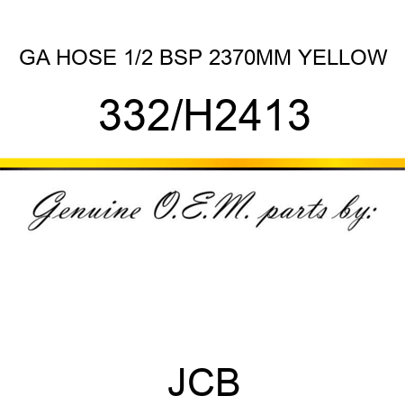 GA HOSE 1/2 BSP 2370MM YELLOW 332/H2413