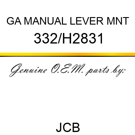 GA MANUAL LEVER MNT 332/H2831