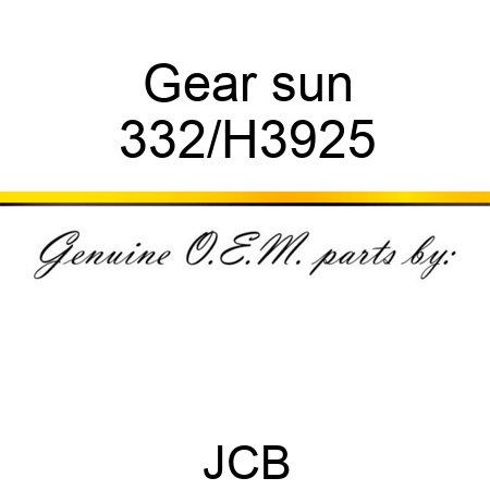 Gear sun 332/H3925