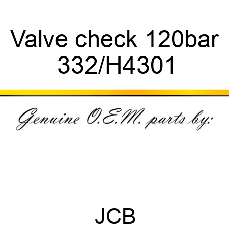 Valve check 120bar 332/H4301