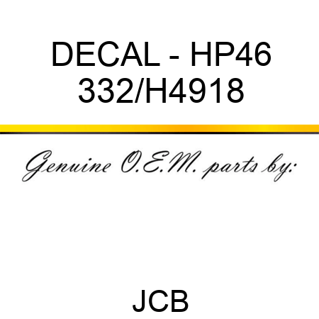 DECAL - HP46 332/H4918