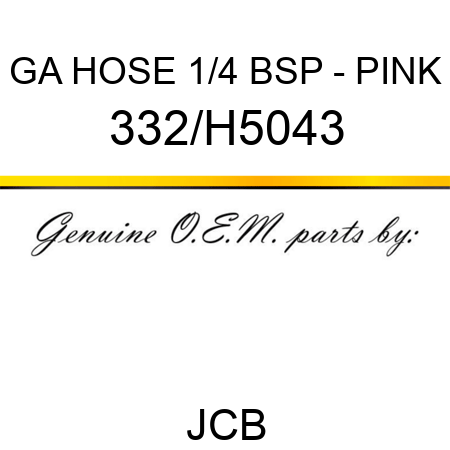 GA HOSE 1/4 BSP - PINK 332/H5043