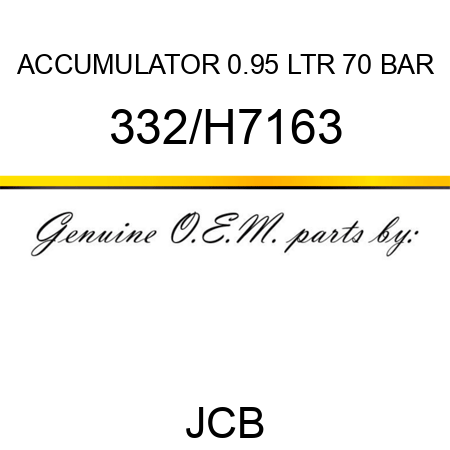 ACCUMULATOR 0.95 LTR 70 BAR 332/H7163