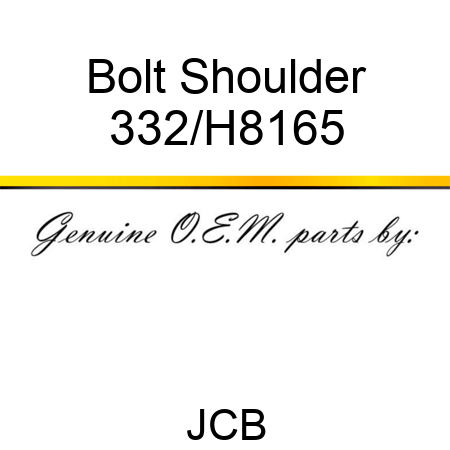 Bolt Shoulder 332/H8165