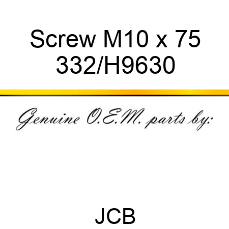 Screw M10 x 75 332/H9630