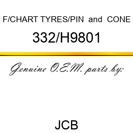 F/CHART TYRES/PIN & CONE 332/H9801