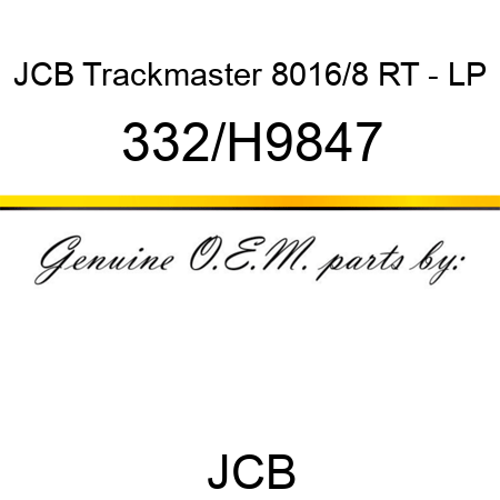 JCB Trackmaster 8016/8 RT - LP 332/H9847
