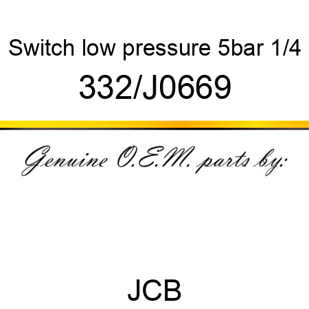 Switch, low pressure, 5bar 1/4 332/J0669