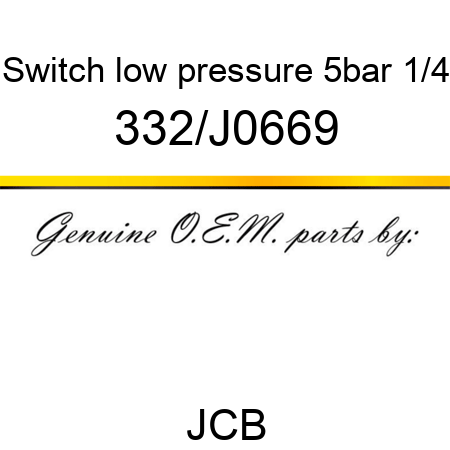 Switch, low pressure, 5bar 1/4 332/J0669