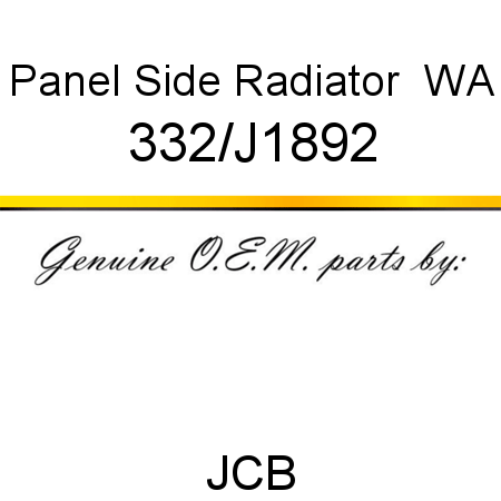Panel, Side Radiator  WA 332/J1892