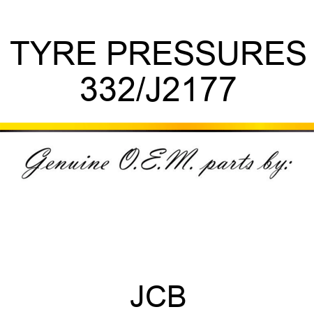 TYRE PRESSURES 332/J2177