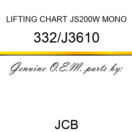 LIFTING CHART JS200W MONO 332/J3610