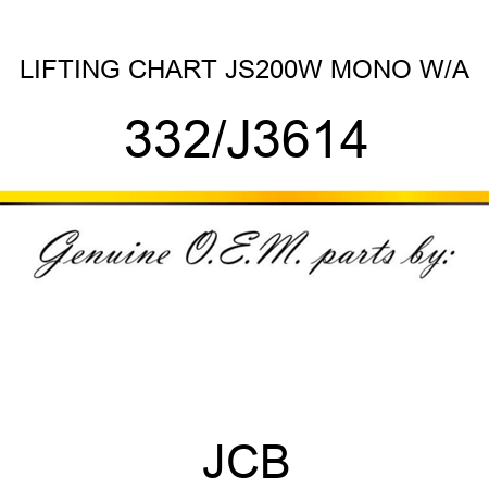 LIFTING CHART JS200W MONO W/A 332/J3614