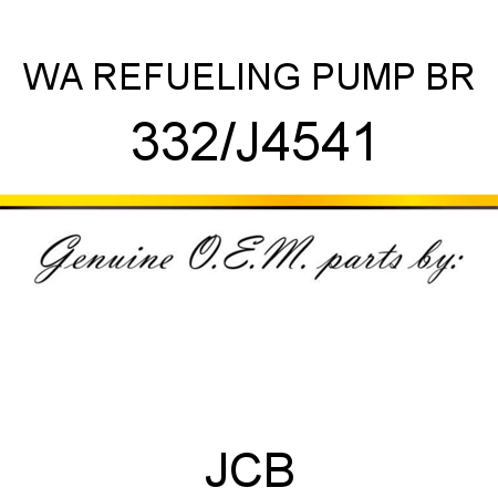 WA REFUELING PUMP BR, 332/J4541