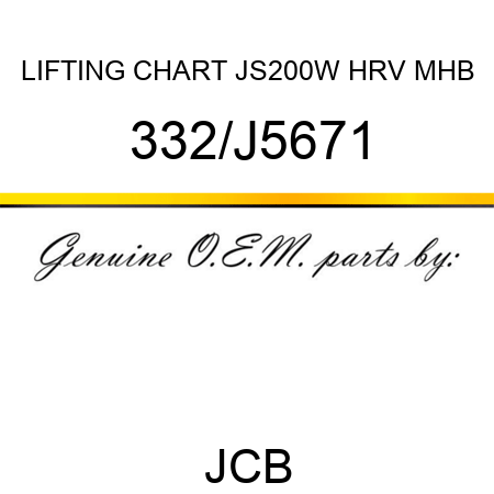 LIFTING CHART JS200W HRV MHB 332/J5671