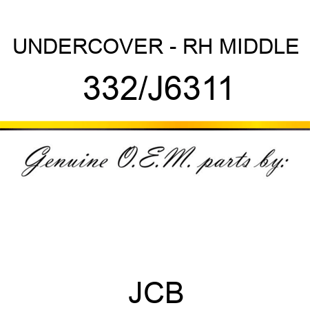 UNDERCOVER - RH MIDDLE 332/J6311