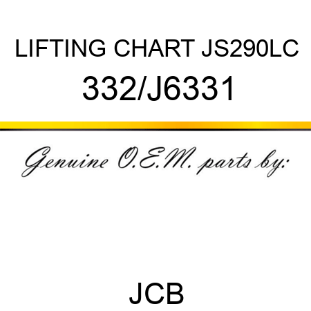 LIFTING CHART JS290LC 332/J6331