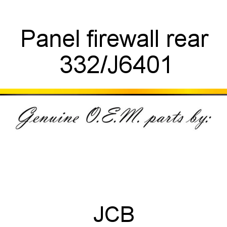 Panel, firewall rear 332/J6401