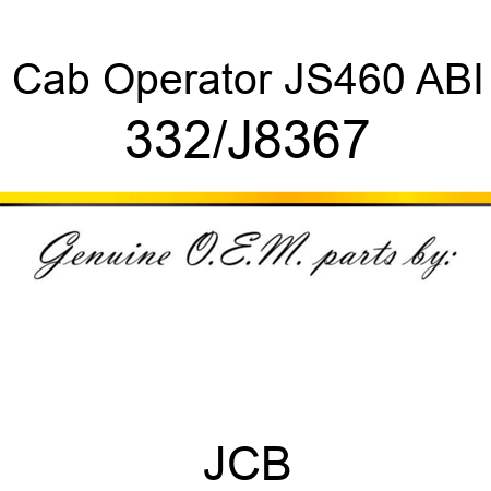 Cab, Operator JS460 ABI 332/J8367