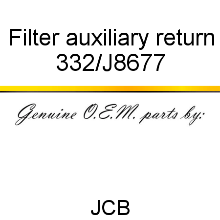Filter, auxiliary return 332/J8677