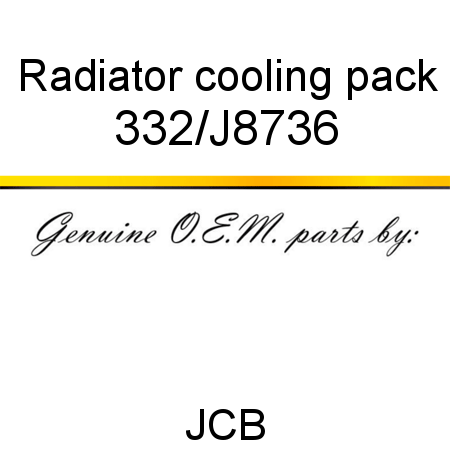 Radiator, cooling pack 332/J8736