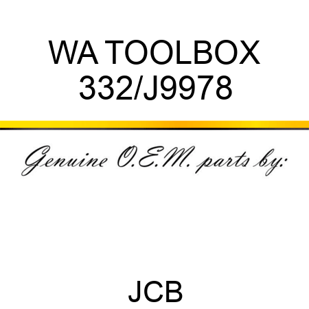 WA TOOLBOX 332/J9978