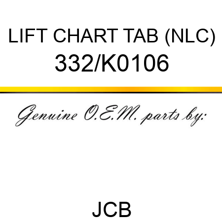 LIFT CHART TAB (NLC) 332/K0106