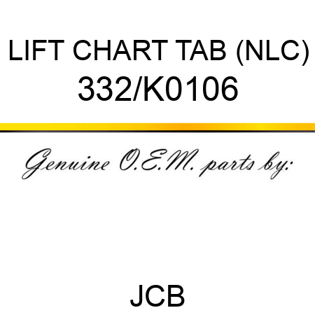 LIFT CHART TAB (NLC) 332/K0106