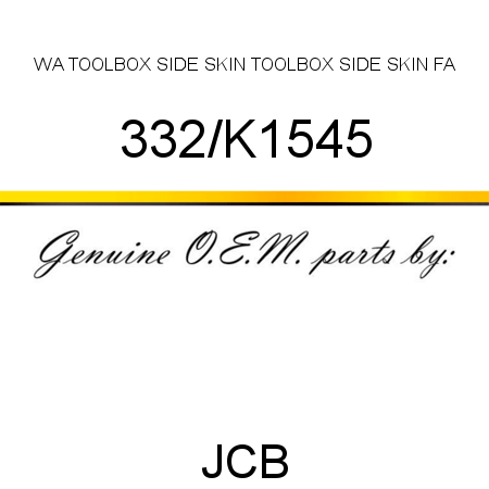 WA TOOLBOX SIDE SKIN, TOOLBOX SIDE SKIN FA 332/K1545