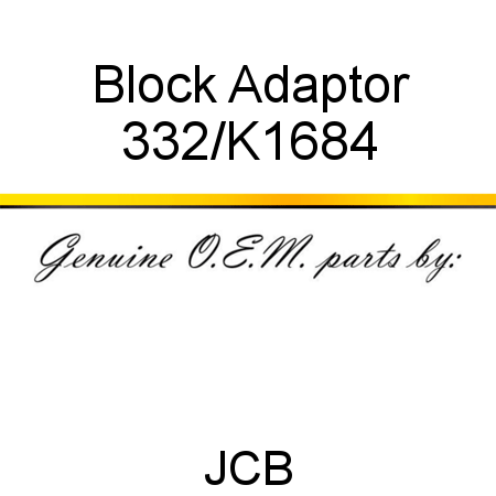 Block, Adaptor 332/K1684