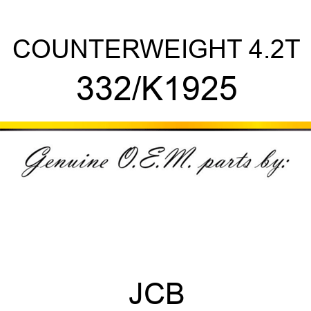 COUNTERWEIGHT 4.2T 332/K1925