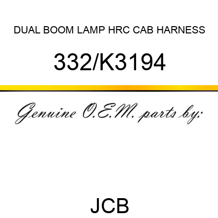DUAL BOOM LAMP HRC CAB HARNESS 332/K3194