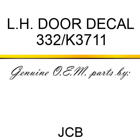 L.H. DOOR DECAL 332/K3711