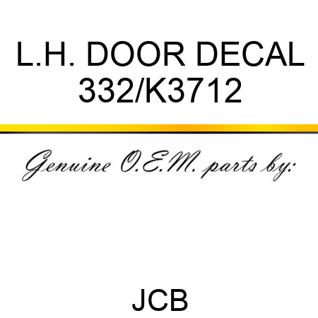 L.H. DOOR DECAL 332/K3712