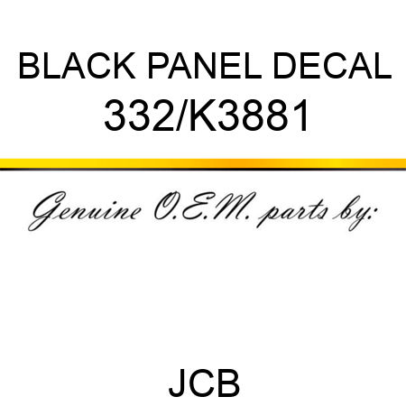 BLACK PANEL DECAL 332/K3881