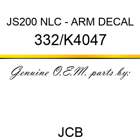 JS200 NLC - ARM DECAL 332/K4047