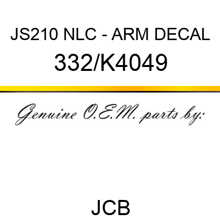 JS210 NLC - ARM DECAL 332/K4049