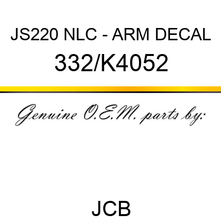 JS220 NLC - ARM DECAL 332/K4052