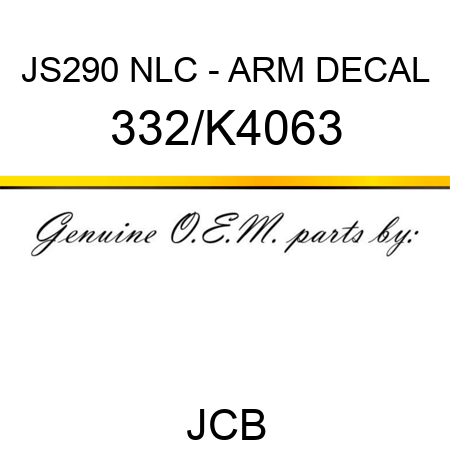 JS290 NLC - ARM DECAL 332/K4063