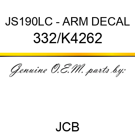 JS190LC - ARM DECAL 332/K4262