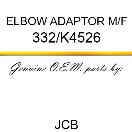 ELBOW ADAPTOR M/F 332/K4526
