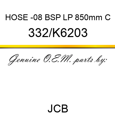 HOSE -08 BSP LP 850mm C 332/K6203