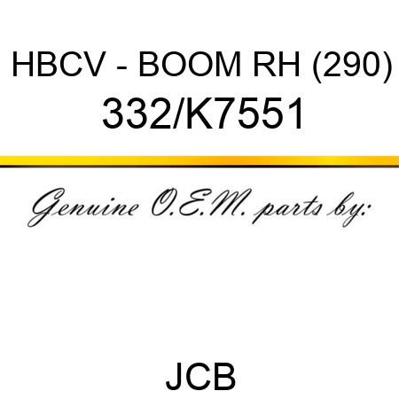 HBCV - BOOM RH (290) 332/K7551