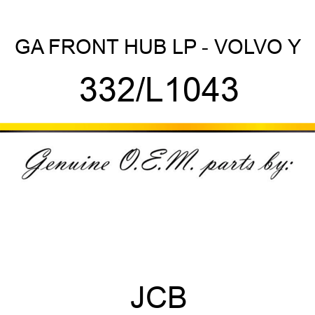 GA FRONT HUB LP - VOLVO Y 332/L1043